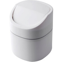 唐易 北欧桌面垃圾桶家用迷你小型创意小号床头桌上茶几上放的带盖简约 白色翻盖款