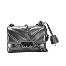 迈克·科尔斯 MICHAEL KORS MK女包 专柜款炭灰色CECE超小号皮质斜挎包 32H9U0EC1K ANTHRACITE