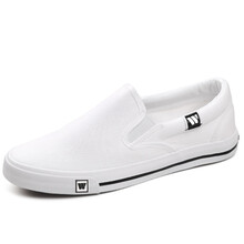 回力帆布鞋情侣夏季低帮一脚蹬布鞋休闲懒人情侣学生鞋透气小白鞋 白色 41