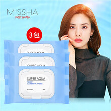谜尚（MISSHA）水清颜净柔卸妆湿巾30片/盒植物卸妆深层清洁清爽水润控油无残留不伤肌肤韩国卸妆棉 3包装-90片