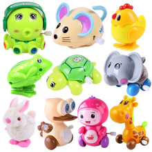 儿童发条上链玩具 1-3岁婴儿宝宝爬行练习卡通可爱动物青蛙会跑的怀旧弹跳夜市地摊益智生日礼物 10件套装  A  颜色随机