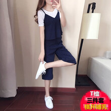 莎纤韵 2021新款哺乳套装夏季外出时尚产后衣服潮妈显瘦套装哺乳上衣夏装两件套潮（横拉链） 蓝色 XXL