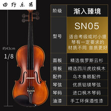 小提琴初学者学生练习演奏实木手工考级提琴 SN05渐入臻境 1/8 身高105cm以上