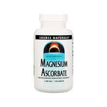 Source Naturals 抗坏血酸镁片 1000毫克 120片 补钙防止骨质疏松促进骨骼