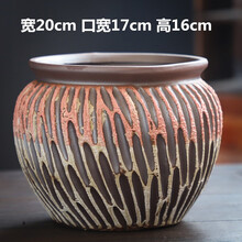 仟尚亿 手绘多肉老桩花盆特大号复古简约陶瓷粗陶室内肉肉大号创意陶罐法师老桩大号绿植多肉花盆批发 泡泡釉花盆-18 大