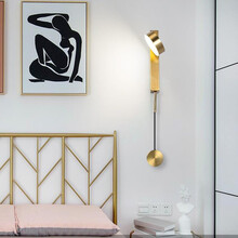 德洛特（dolot）北欧后现代艺术设计师客厅装饰长款壁灯创意简约个性卧室床头灯具 铜本色 暖光 5W