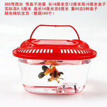 大中小号塑料金鱼缸透明手提宠物饲养盒乌龟缸运输盒鱼龟仓鼠笼子 305