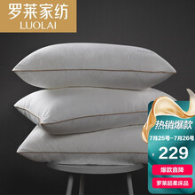 罗莱家纺 LUOLAI 枕头枕芯 95白鹅绒枕羽绒枕黑科技阻螨Q弹  95%绒子含量 95白鹅绒纤护枕 单支装