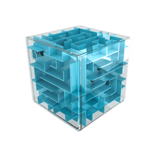 魔域3D立体迷宫球玩具走珠儿童智力开发益智专注力训练球平衡魔方 中号8CM蓝色