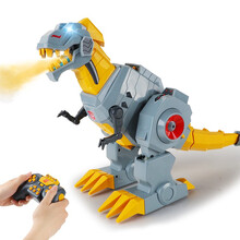 美高乐 大钢索遥控恐龙儿童玩具 电动机器人带声光会喷雾仿真霸王龙 滑行电动动物 男孩玩具礼物 遥控恐龙