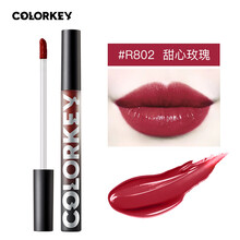 珂拉琪 colorkey唇釉 丝绒雾面空气哑光唇釉 镜面小黑镜女学生款 colorkey漆光唇釉 R802甜心玫瑰