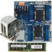 技嘉MD71-HB0 双路3647服务器主板C622 双万兆千兆 IPMI集显SAS 三卡x16全速 主板+32g*2+散热器*2