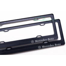 奔驰车牌架框ABCES级GLA GLK GLC GLE gls450 C260L AMG牌照框架 碳纤维 覆膜 右侧款