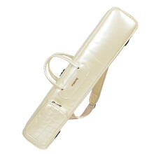 YUEDONG漆皮竹笛包加厚竹笛袋7只装75厘米90cm长水晶革乐器笛子套包台球球杆亮面笛 箫 袋 新款米白色 75cm长单肩背带