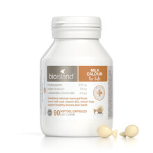 Bioisland佰澳朗德乳钙婴幼儿童宝宝补钙片 液体钙鱼肝油dha补锌片 澳洲原装进口 婴幼儿童液态乳钙胶囊 90粒
