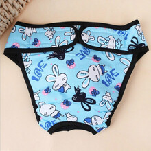 宠物狗狗生理裤母月经内裤金毛拉布拉多中大型犬卫生安全裤 天蓝色兔子 S码(8-14斤)