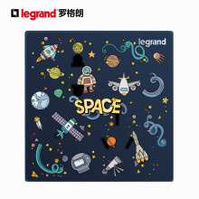 罗格朗（LEGRAND）开关插座面板电工电料仕典系列特色儿童卡通趣味开关面板 S3黑白文字一开双控