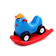 loveforever咪狗车摇马 动物摇摇马 儿童摇马塑料 咪狗带轮动感摇摇车 双用篮色咪鸡