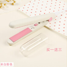 SUNGDIN 小夹板直发卷发器两用内扣电卷发棒两用迷你型不伤发刘海韩国学生 粉白+隔热罩