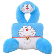 卡通大白公仔毛绒办公室腰枕靠垫 可爱哆啦a梦汽车U型颈枕腰靠垫沙发抱枕 机器猫. 套装腰枕+颈枕.