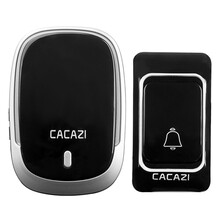 卡佳斯（CACAZI） 门铃无线家用远距离无线门铃用电池一拖二拖一电子遥控门铃呼叫器 【黑一拖一】即1按钮+1主机