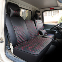 适用于  新款JAC江淮骏铃V6座套帅铃H330专用新骏铃V3V5窄体货车皮革座套货车座垫卡车半 皮豪华版正副三座
