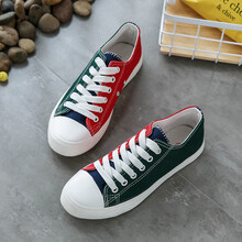 闪足（SHANZU）2021新款ins超火帆布鞋女夏季原宿风ulzzang百搭学生板鞋韩版小白鞋潮 绿红蓝（A202） 36
