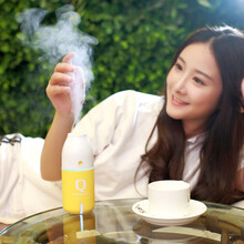 nanum 空气加湿器 家用卧室宿舍办公室桌面迷你香薰净化除菌USB创意礼物礼品小夜灯 Q瓶加湿器 黄色