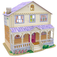 乐立方儿童益智玩具立体拼图女孩屋早教儿童玩具房屋度假别墅玩具系列 莎拉的小屋