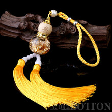 赛霸奥 新款汽车葫芦挂件摆件金箔葫芦挂坠车内饰后视镜水晶车载汽车挂饰用品 黄色