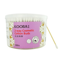 谷芭（KOOBA） 专业棉签棒 天然棉花双头细轴棉棒 耳孔鼻孔清洁 纸轴掏耳朵卸妆 尖头圆头螺旋头 F-022 盒装500支（尖头圆头棉签）