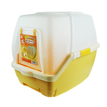 Iris爱丽思宠物猫厕所 双层大号全封闭式猫砂盆 带猫砂铲tio530 橙色