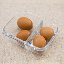 居元素 玻璃饭盒分隔密封可微波炉便当盒透明玻璃餐具全分格保鲜盒乔恩 640ml