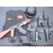 甄萌 儿童电动玩具枪小吃鸡游戏装备军事玩具套装AK47冲锋枪枪玩具枪SVD电动枪 枪黑色 侦查连 送电池