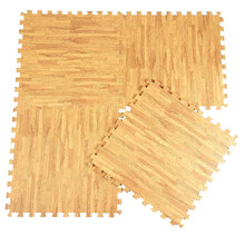 明德儿童爬行垫仿木纹厨房eva泡沫地板垫子客厅卧室铺地拼接宝宝爬爬垫简约防滑防摔爬行垫加厚单片价 仿木纹浅色(送边条) 30*30*1CM(1片)