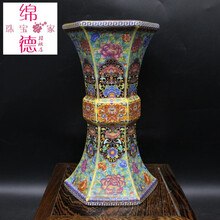 清雍正年制粉彩珐琅彩牡丹纹花觚瓶 仿古瓷器摆件  古董古玩收藏