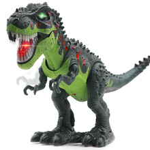 大号恐龙玩具电动仿真会发光走路有叫声下蛋恐龙模型儿童男孩会动的玩具 大号绿色霸王龙