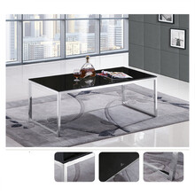 卡奈登 现代简约办公茶几 不锈钢钢化玻璃单层茶几 客厅办公室茶几 长方形1200*600*450  XY-A-16