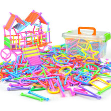 幼儿园儿童益智启蒙聪明棒积木玩具3-6周岁男孩女孩拼插拼装塑料魔术棒 800件套【配收纳箱+图纸】