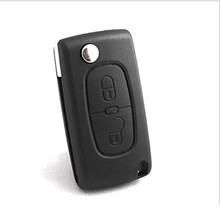 适用于标致308折叠钥匙遥控器外壳改装 标志307/408钥匙壳老款原车锁匙扣替换壳 标致2键 CE0536标识通用(配钥匙套)