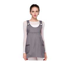 尤美防辐射服孕妇装 金属纤维防辐射孕妇裙 简约大方防辐射马甲 防辐射孕妇服801 麻灰色 均码