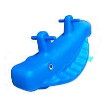 loveforever跷跷板幼儿园双人摇马儿童木马宝宝室内环保加厚长颈鹿翘翘板 蓝色鲸鱼