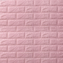 迪茵 3d立体墙贴墙纸自粘卧室泡沫软包房间墙壁装饰餐厅宿舍阳台装饰 淡粉色