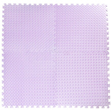 明德儿童卧室客厅满铺爬行垫彩色泡沫拼图地垫 树叶纹拼接防滑垫 大号加厚地板垫 每片送2根边条 紫色 60*60*1.2cm(1片价)