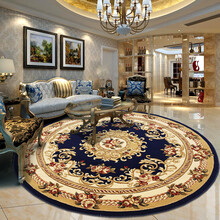 青格勒地毯欧式客厅圆形毯书房电脑椅毯卧室床边毯吊篮毯酒店迎宾大厅圆形毯会议室直径4米 1255B藏蓝色 圆形直径1米