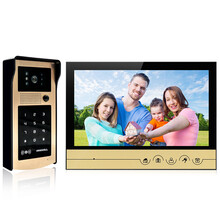 乐安居 9寸有线可视对讲门铃家用密码门禁刷卡拍照录像门铃楼宇监控摄像头LAG-S90 一拖一（金色9寸屏）赠16G卡
