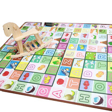 贝雷特 婴儿童宝宝爬行垫加厚2cm爬爬垫子户外野餐垫泡沫沙滩游戏毯 欢乐城堡+水果字母（背面） 1.5m*1.8m*3cm双面