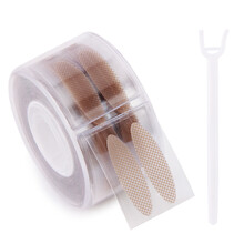 极度色彩卷筒蕾丝网状无痕隐形双眼皮贴透明肤色自然透气600贴纤维条带镊子 肉色宽款