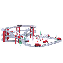 成乐美 电动工程轨道车套装大中小好儿童赛车风火轮玩具城市托马斯火辣小跑车 消防轨道车（中号）