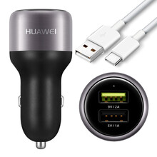 华为原装车载充电器5A快充mate9 P10 P20荣耀8/9/v9/v20 Nova2s汽车充电器 【黑色】9V2A车充配Type-c数据线